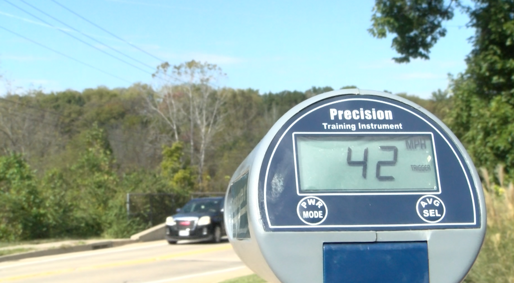 A car is seen going 42 mph on North Garth Avenue, 12 mph over the posted speed limit, on Wednesday, Oct. 21, 2026. 