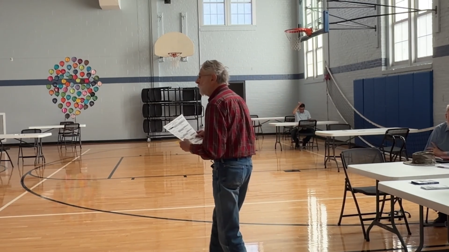 A voter at Douglass High School during early voting on Sunday, Oct. 25.